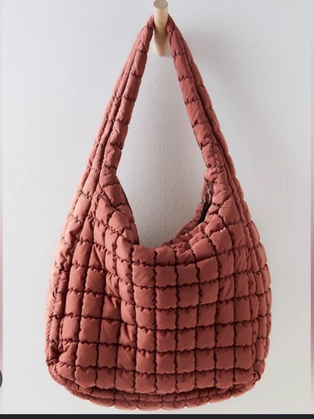 Free People Quilted Hobo Shoulder Bag - Dusty Rose